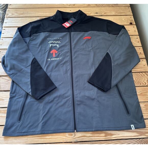 NEW Formula 1 Tech Stacked Full Zip Jacket Size 3XL Men’s Black Gray - Picture 1 of 10